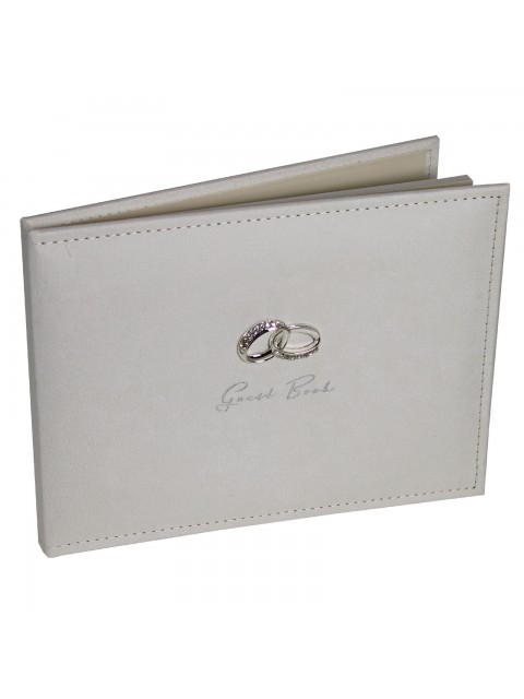 Amore Suede Guest Book with Silver Rings 40 pages
